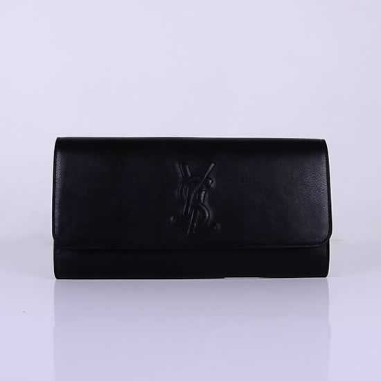 Replica Yves Saint Laurent Lady Lambskin Leather Purse Black Handbags 39321